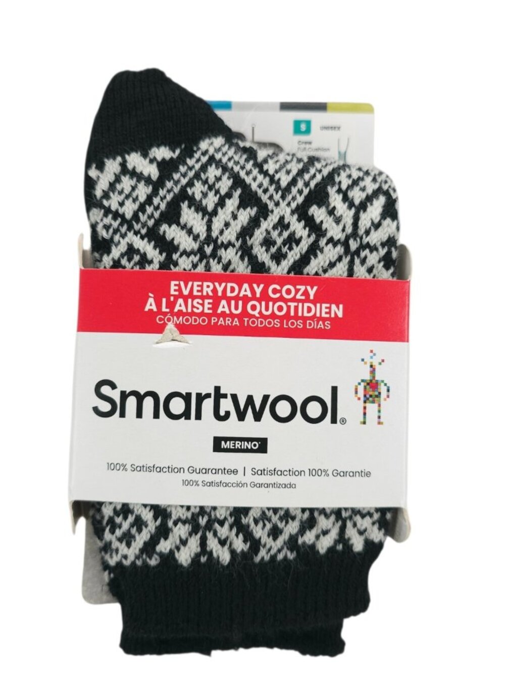 NWT SMARTWOOL Women's Everyday Cozy Snowflake Crew Socks Merino Wool SMALL